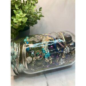 Vintage and Contemporary Wearable Mystery Jewelry Jar - Good Condition -18